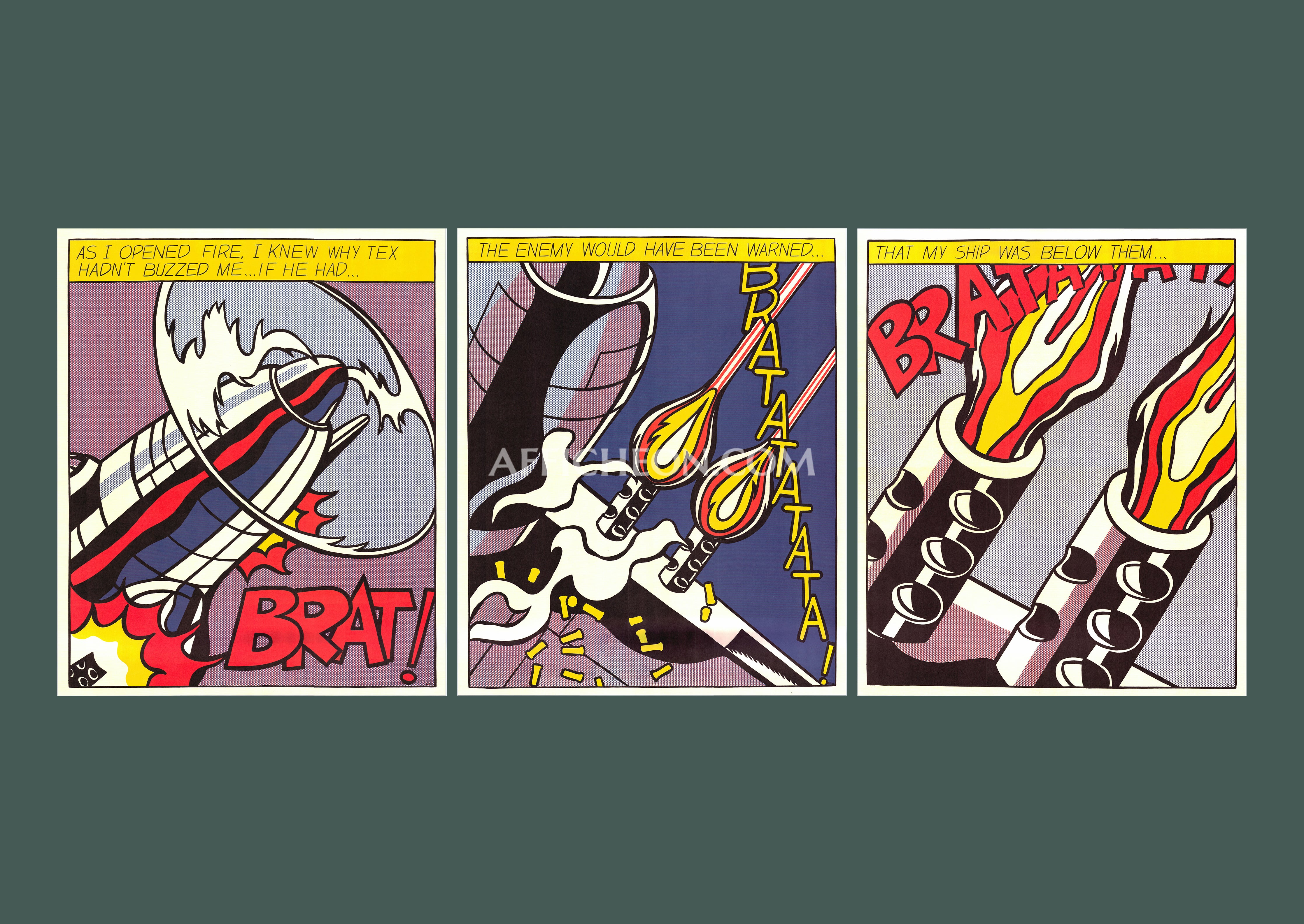 3部作 ロイ・リキテンスタイン ポスター 「As I Opened Fire」 Roy Lichtenstein 'As I Opened Fire' 1983 Vintage Original