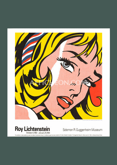 Roy Lichtenstein: 'Girl with Hair Ribbon' 1993 Offset-lithograph