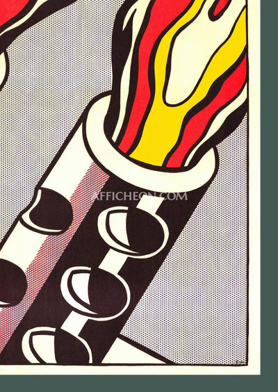 Roy Lichtenstein: 'As I Opened Fire' 1983 Offset-lithograph Triptych Set