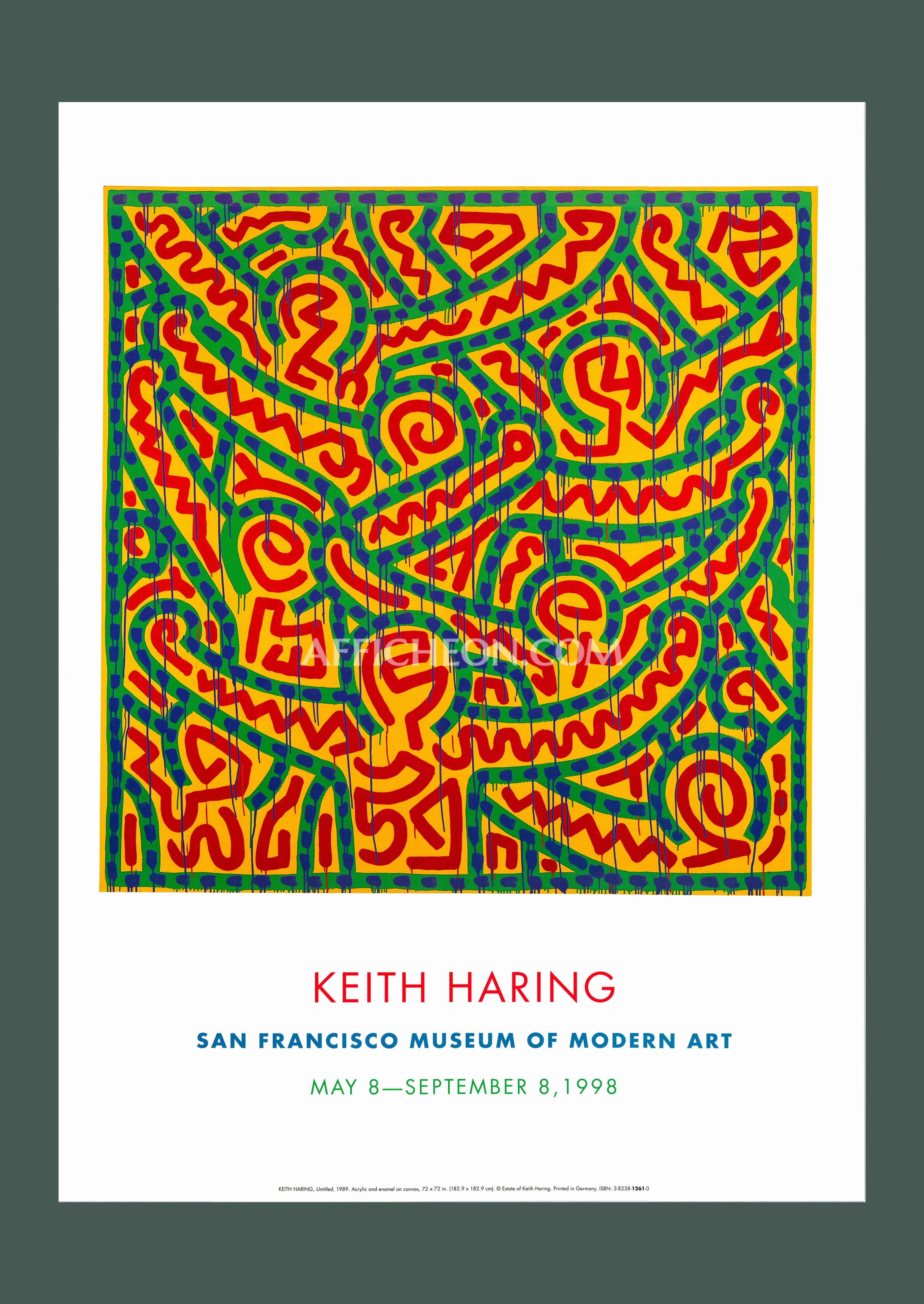 KEITH HARING アート作品 未使用 KEITH HARING RARE 1990 LMTD ED FRAMED POP ART SILKSCREEN