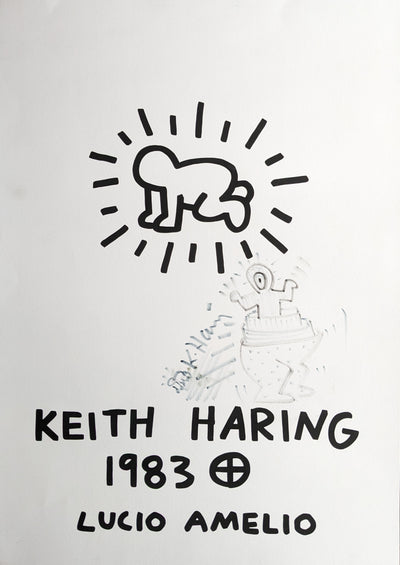 Keith Haring: 'Lucio Amelio' 1983 Offset-lithograph (Hand-signed)
