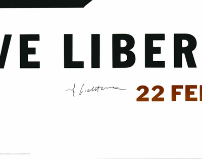 Roy Lichtenstein: 'I Love Liberty' 1982 Offset-lithograph (Hand-signed)