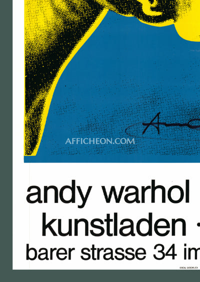Andy Warhol: 'Cow Wallpaper (Blue/Yellow)' 1983 Silkscreen (Hand-signed)