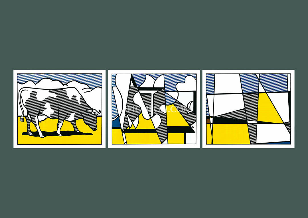 Roy Lichtenstein 'Cow Going Abstract' 1982 Vintage Original Poster