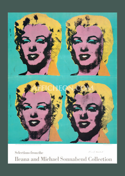 Andy Warhol: 'Four Marilyns' 1985 Offset-lithograph (Hand-signed)