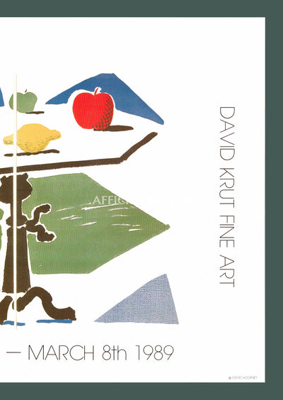 David Hockney: 'Apple, Grapes, Lemon on a Table' 1989 Offset-lithograph