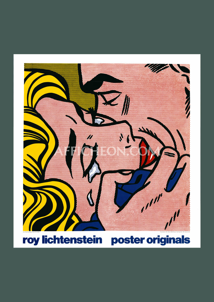Roy Lichtenstein 'Kiss V' 1990 Vintage Original Poster Print