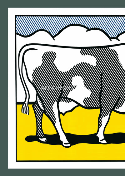 Roy Lichtenstein: 'Cow Going Abstract' 1982 Offset-lithograph Triptych Set