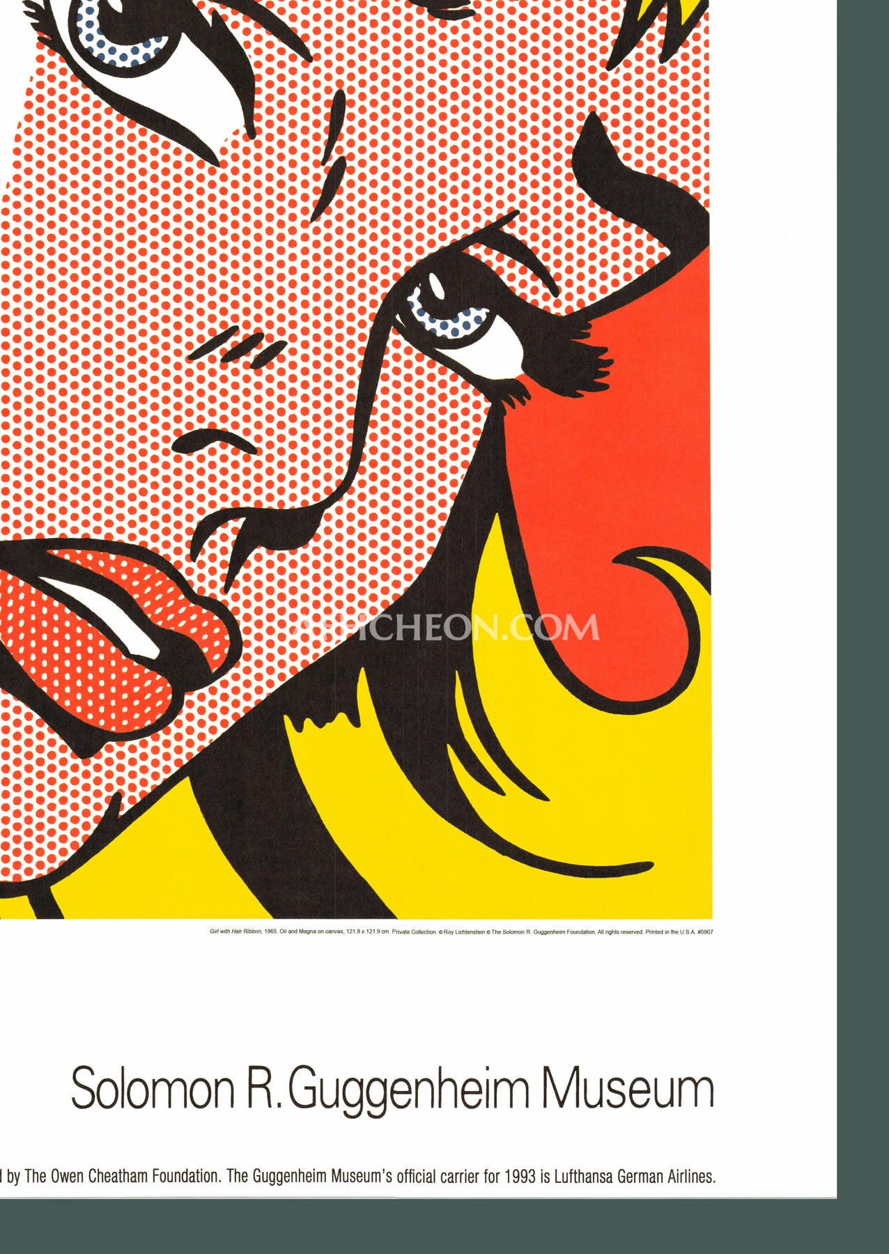 Roy Lichtenstein framed print : Girl with Hair Ribbon 30 x 30 cm