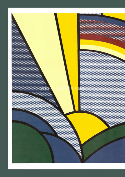 Roy Lichtenstein: 'Modern Painting of Sun Rays' 1972 Offset-lithograph