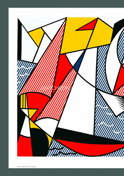 Roy Lichtenstein: 'Sailboats' 1973 Offset-lithograph