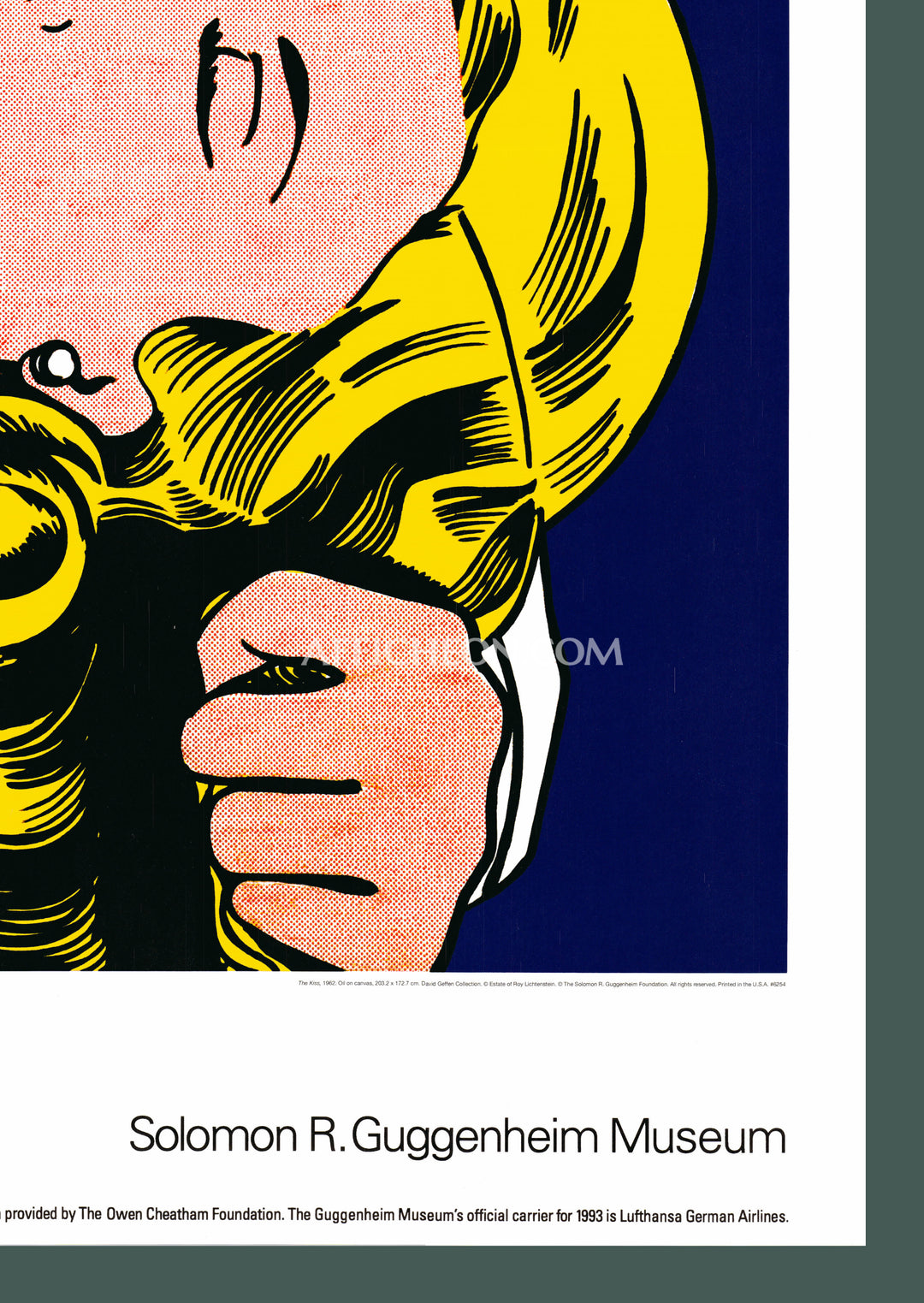 Roy Lichtenstein 'The Kiss' 1993 Vintage Original Poster Print