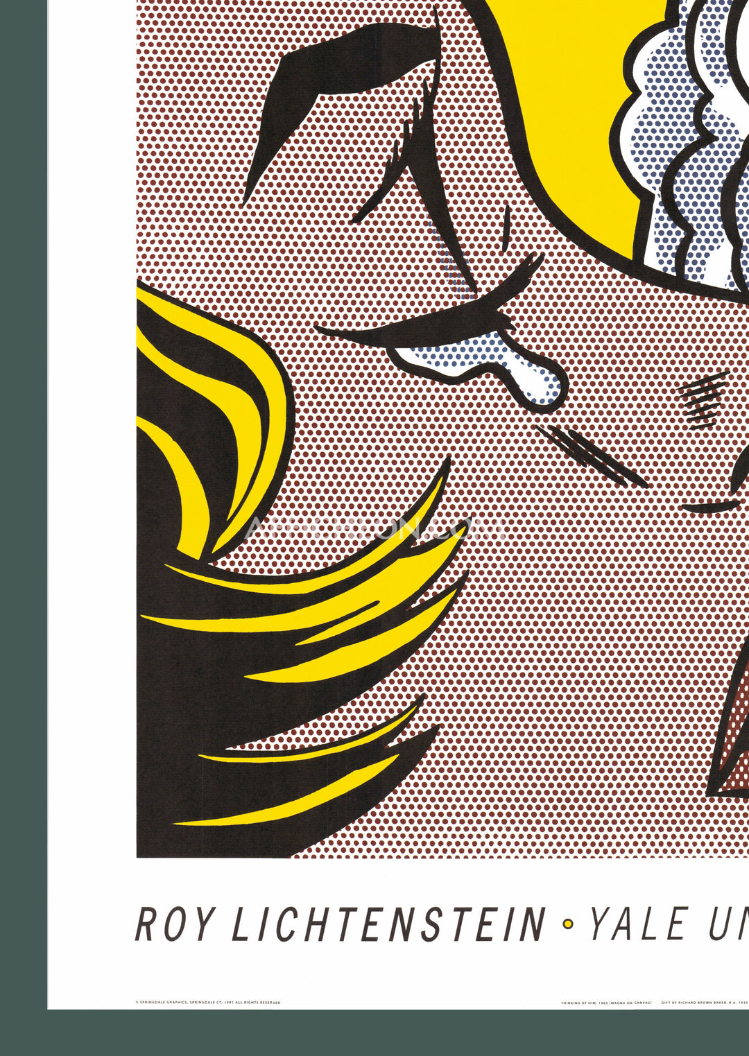 Roy Lichtenstein 'Thinking of Him' 1991 Vintage Original Poster