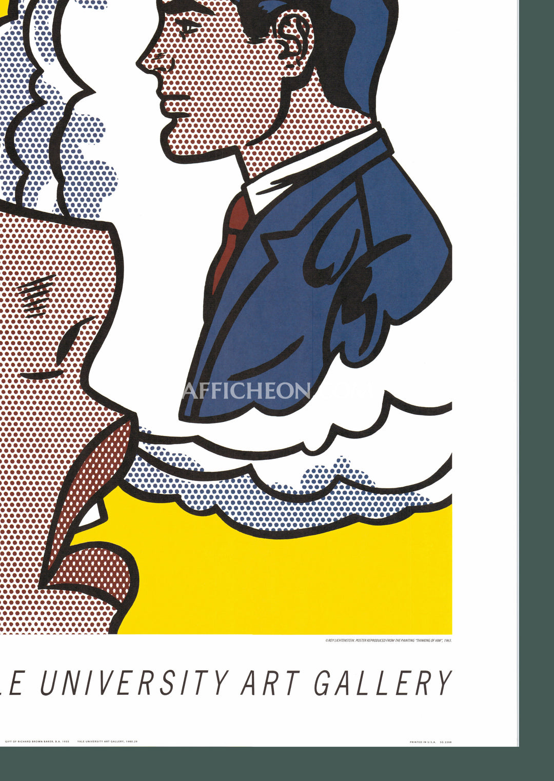Roy Lichtenstein 'Thinking of Him' 1991 Vintage Original Poster
