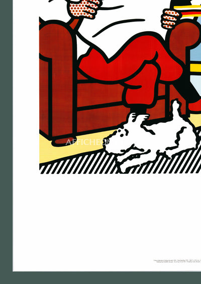 Roy Lichtenstein: 'Tintin Reading' 1994 Offset-lithograph