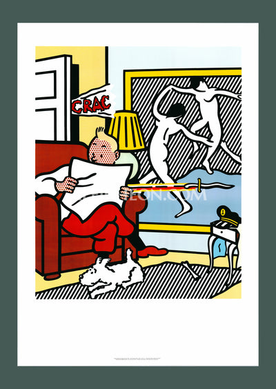 Roy Lichtenstein: 'Tintin Reading' 1994 Offset-lithograph