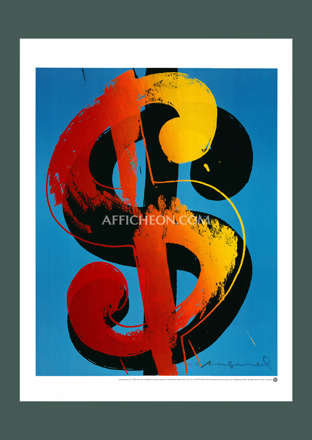 Andy Warhol 'Dollar Sign' 1998 Original Exhibition Poster